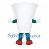 Drinking Glass Mascot Costume with Smiling Face and Red Bow Tie