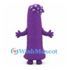 Purple Monster Mascot Costume with Tall Body and Bumpy Head