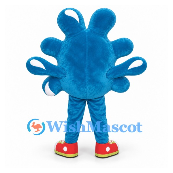 Cyclops Mascot Costume in Blue with Rounded Spikes
