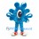 Cyclops Mascot Costume in Blue with Rounded Spikes