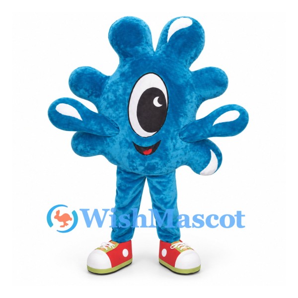 Cyclops Mascot Costume in Blue with Rounded Spikes