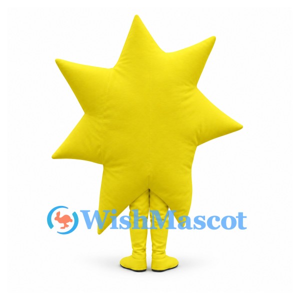 Sun Mascot Costume in Yellow with Pointed Rays