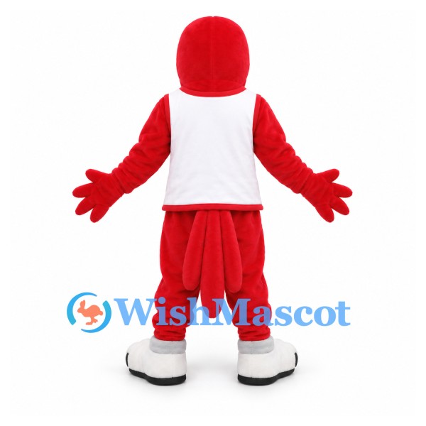 Parrot Mascot Costume in Red with White Sports Vest