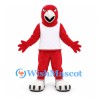 Parrot Mascot Costume in Red with White Sports Vest