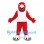 Parrot Mascot Costume in Red with White Sports Vest