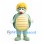 Turtle Mascot Costume with Blonde Hair and Cream Belly