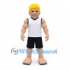 Sportsman Mascot Costume with Blonde Hair and White Tank Top