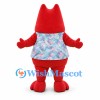 Monster Mascot Costume in Red with Patterned Vest and Tie