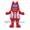 Monster Mascot Costume in Red with Patterned Vest and Tie