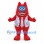 Monster Mascot Costume in Red with Patterned Vest and Tie