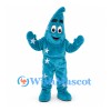 Star Wizard Mascot Costume in Teal with Pointed Hat