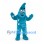 Star Wizard Mascot Costume in Teal with Pointed Hat