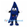 Crescent Moon Mascot Costume in Navy Blue with Gold Stars