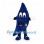 Crescent Moon Mascot Costume in Navy Blue with Gold Stars