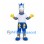 Horse Mascot Costume with Blue Lightning Shorts and White Shirt