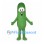 Cucumber Mascot Costume in Green with Smiling Face