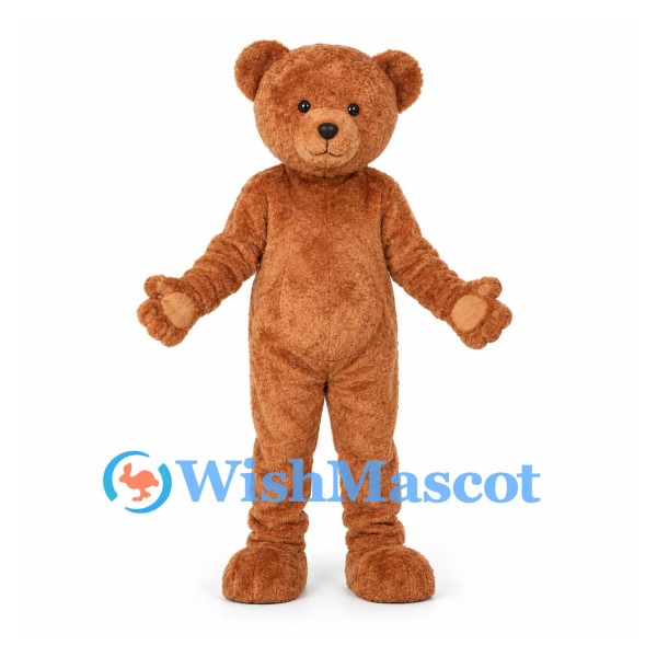 Bear Mascot Costume in Brown with Rounded Ears