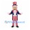Uncle Sam Mascot Costume with Blue Coat and Striped Pants