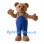 Bear Mascot Costume with Blue Overalls