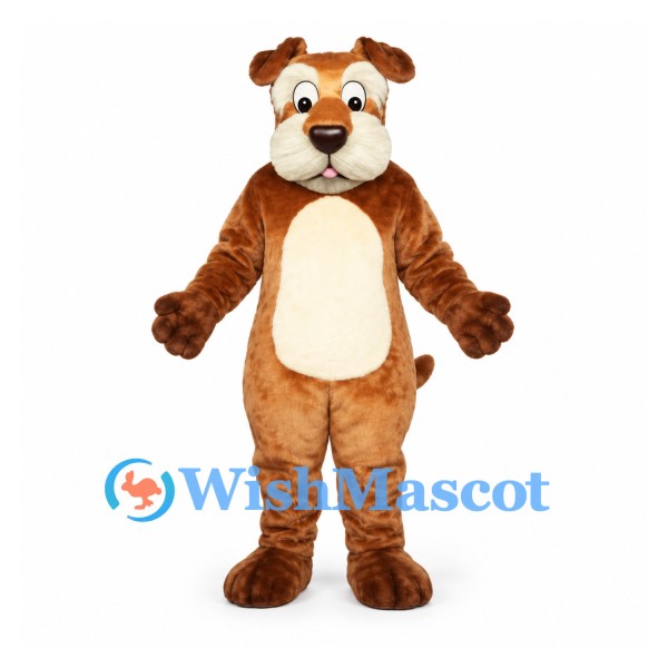 Dog Mascot Costume in Brown with Cream Belly