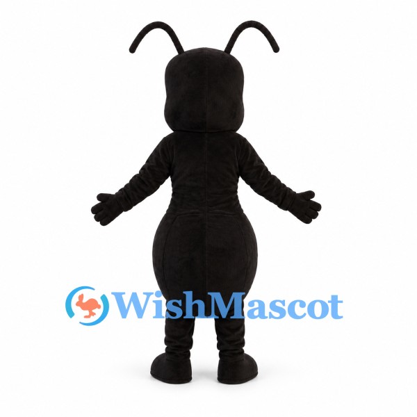 Ant Mascot Costume in Black with Long Antennae