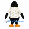 Penguin Mascot Costume with White Floral Shirt