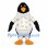 Penguin Mascot Costume with White Floral Shirt