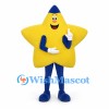 Star Mascot Costume in Yellow with Blue Cap and Limbs