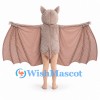 Bat Mascot Costume in Beige with Wide Membrane Wings