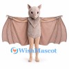 Bat Mascot Costume in Beige with Wide Membrane Wings