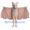 Bat Mascot Costume in Beige with Wide Membrane Wings