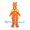Dragon Mascot Costume in Orange with Yellow Spots