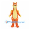 Dragon Mascot Costume in Orange with Yellow Spots