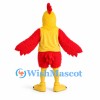 Rooster Mascot Costume in Yellow and Red with Shorts