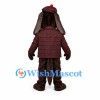 Dog Detective Mascot Costume with Burgundy Plaid Coat and Cap