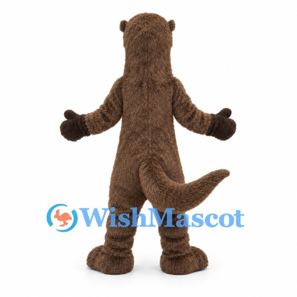 Otter Mascot Costume in Brown with Cream Belly and Long Tail