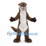 Otter Mascot Costume in Brown with Cream Belly and Long Tail