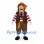 Pirate Mascot Costume with Striped Shirt and Brown Vest