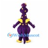 Dragon Mascot Costume in Purple with Yellow Belly and Spots