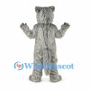 Wolf Mascot Costume in Gray with Shaggy Fur
