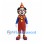 Clown Mascot Costume with Red Overalls and Blue Shirt