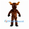 Moose Mascot Costume in Brown with Large Curled Antlers