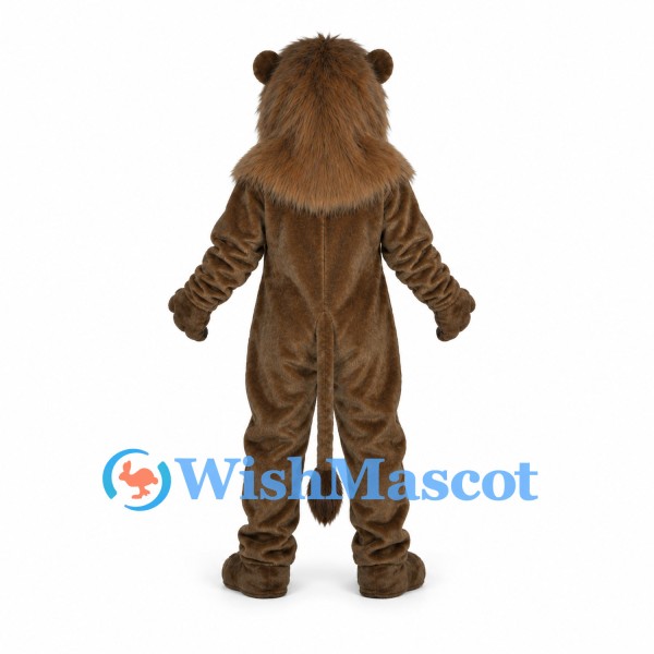 Lion Mascot Costume in Brown with Large Mane