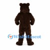 Bear Mascot Costume in Dark Brown with Smiling Muzzle