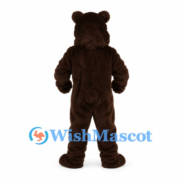Bear Mascot Costume in Dark Brown with Smiling Muzzle