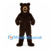 Bear Mascot Costume in Dark Brown with Smiling Muzzle