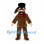 Frontiersman Mascot Costume with Brown Fringed Suit and Fur Cap