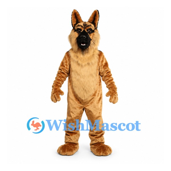 German Shepherd Mascot Costume in Tan and Black