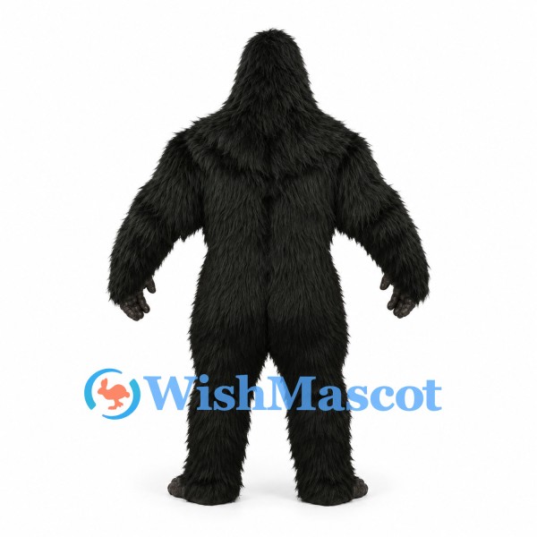 Gorilla Mascot Costume in Black with Muscular Chest
