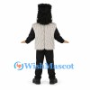 Monster Mascot Costume with Black Outfit and Gray Fur Vest